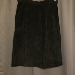CFoxrun (vintage?) Womens/Juniors Black‎ Leather Skirt Lined Sz 7 EUC
